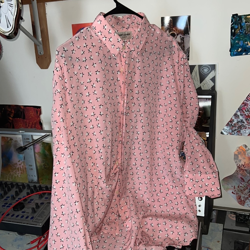 Yves Saint Laurent unisex , EU size 41, rare button up pink with white stars